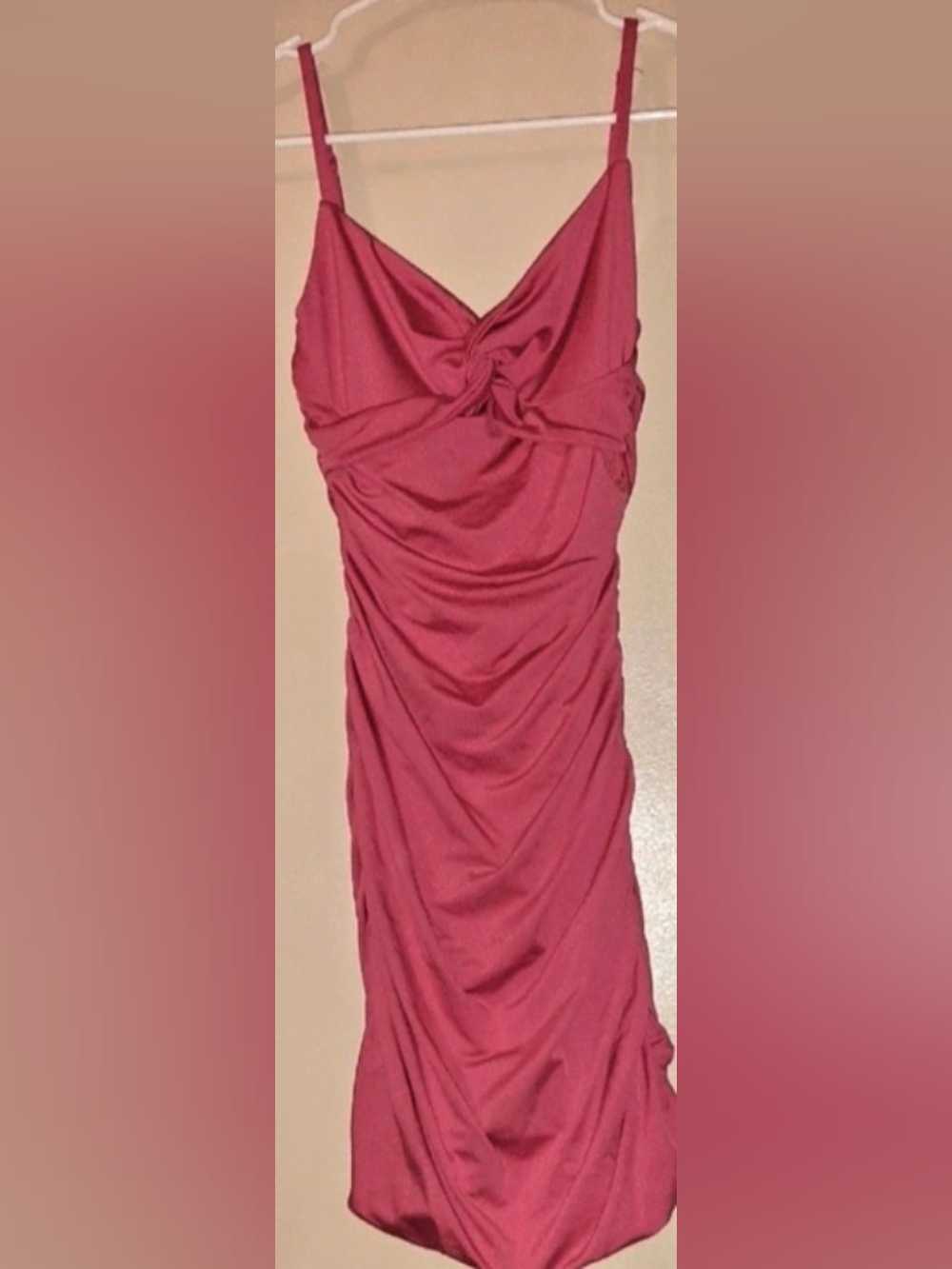 Charlotte Russe Ruched Maxi Dress in Pink Size Small